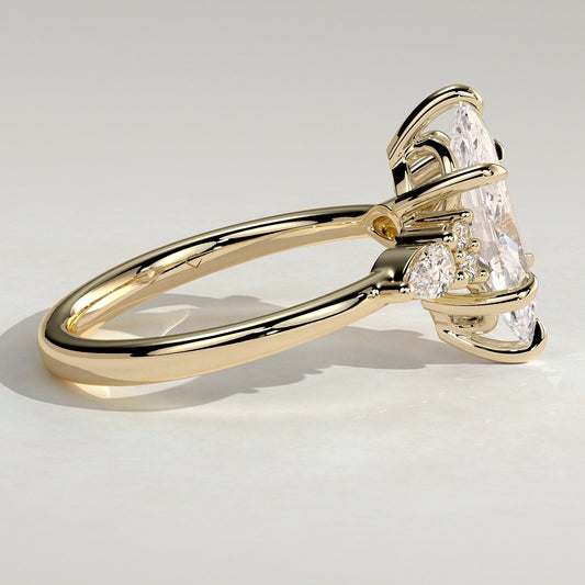 2 CT Marquise Cluster Moissanite Engagement Ring