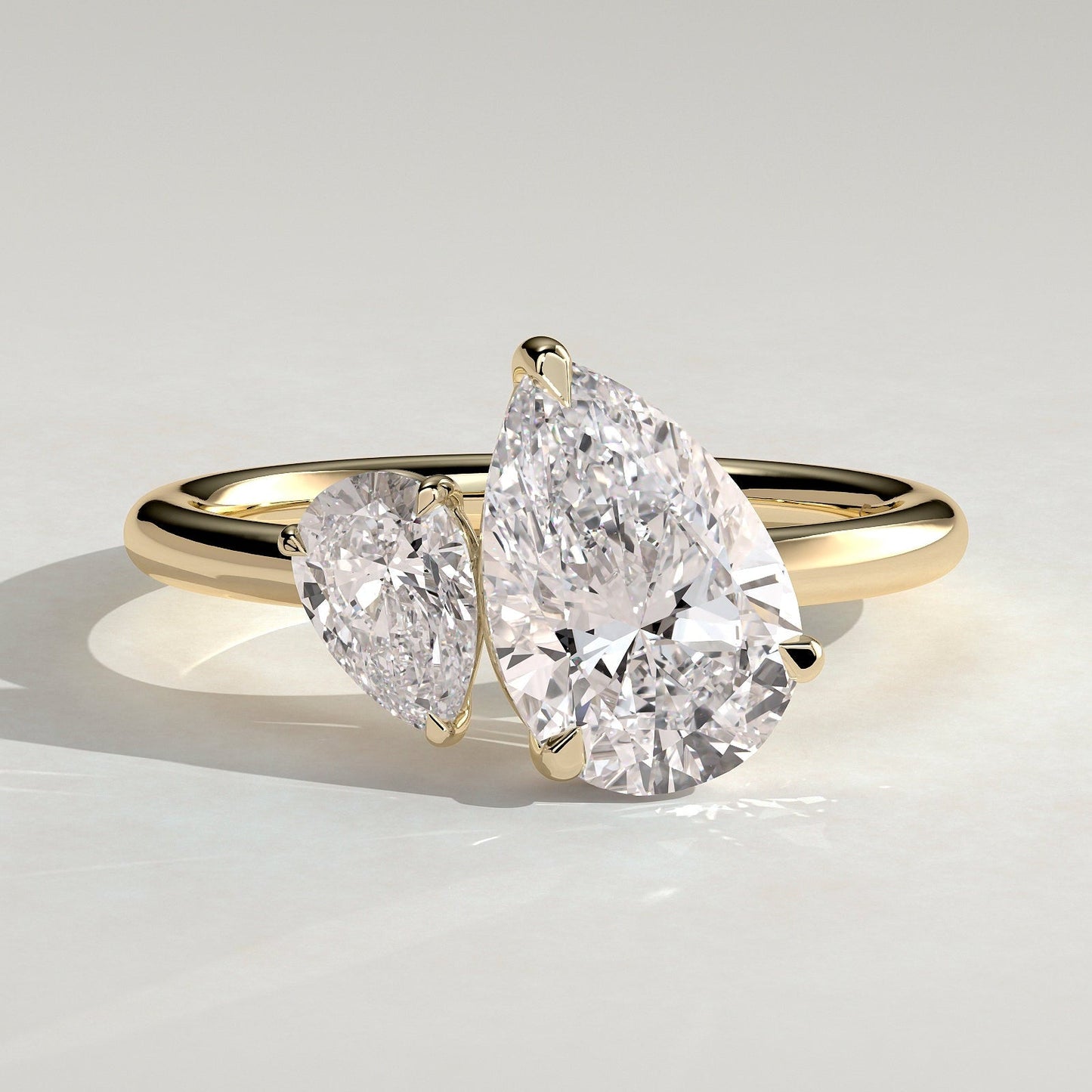 1 TCW Pear Toi et Moi Moissanite Engagement Ring