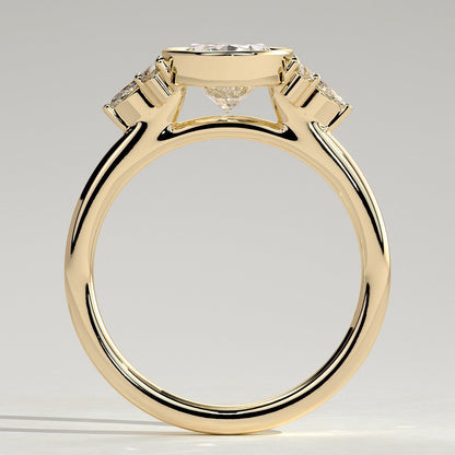 2 CT Oval Bezel Cluster Moissanite Engagement Ring