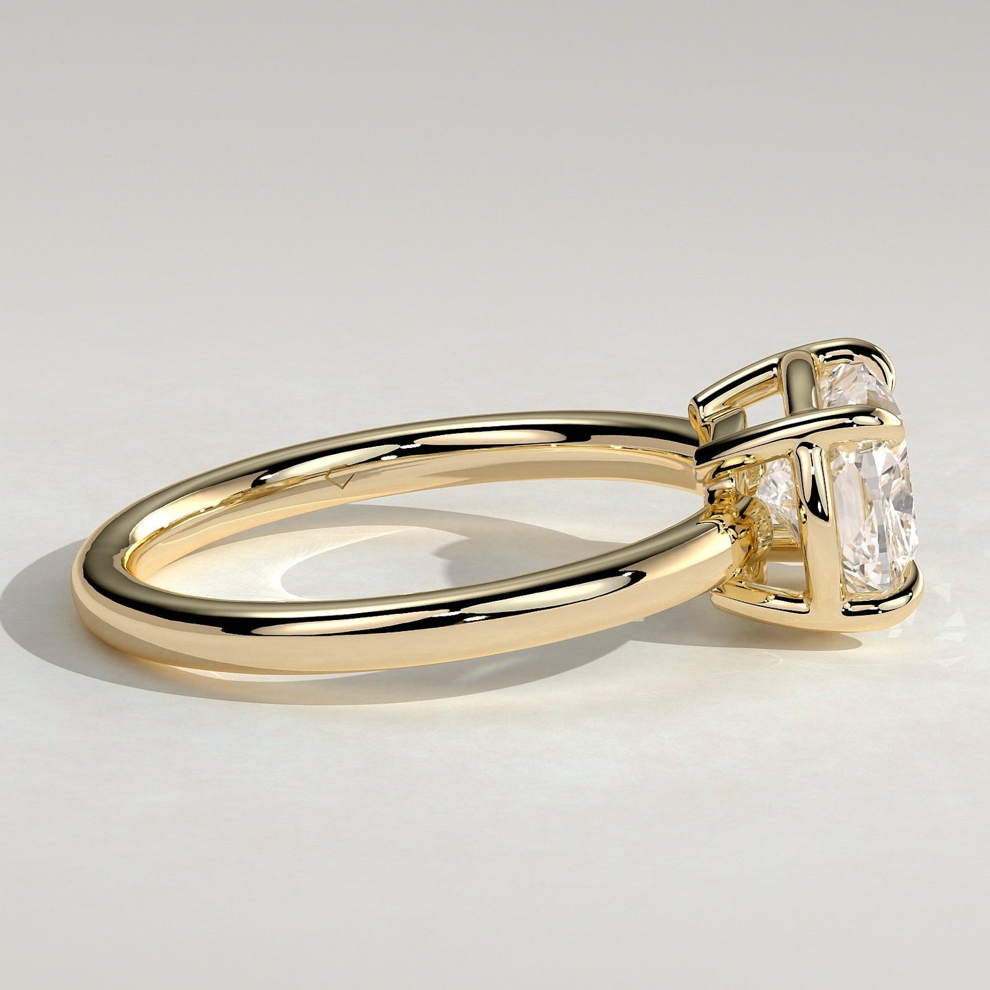 2 CT Elongated Cushion Solitaire Moissanite Engagement Ring