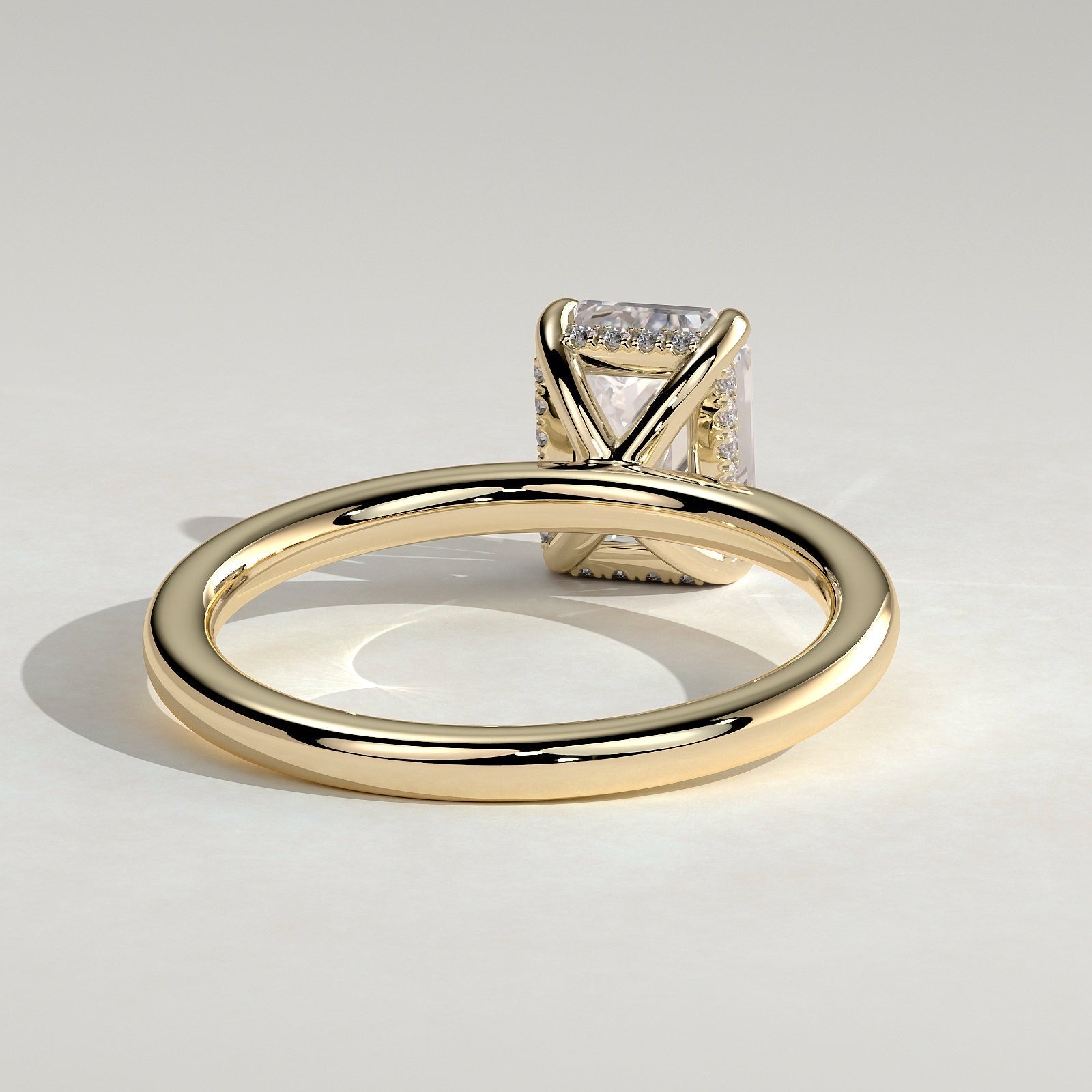 2 CT Emerald Hidden Halo Moissanite Engagement Ring