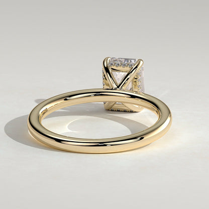2 CT Emerald Hidden Halo Moissanite Engagement Ring
