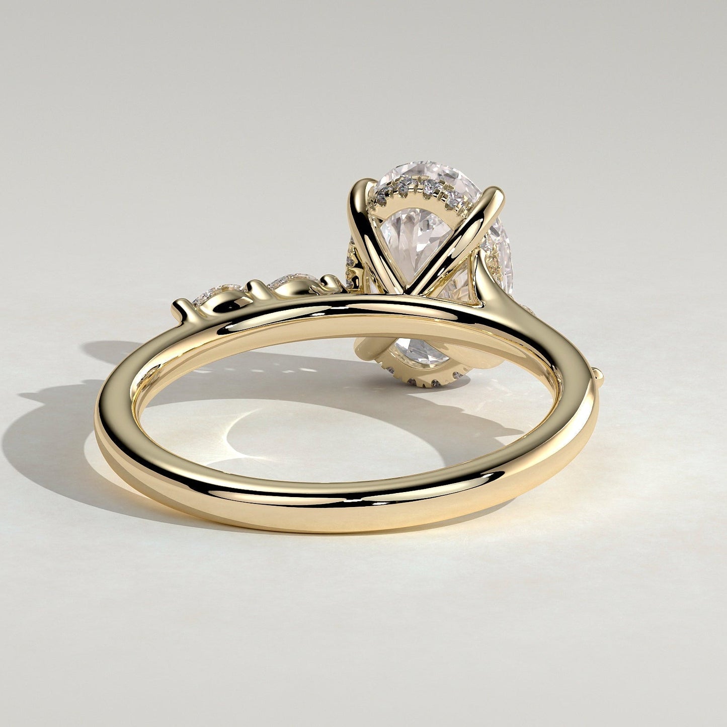 2 CT Oval Pave Moissanite Engagement Ring