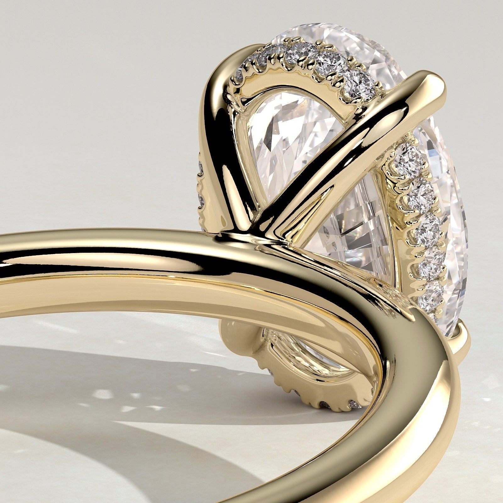 2 CT Oval Hidden Halo Moissanite Engagement Ring