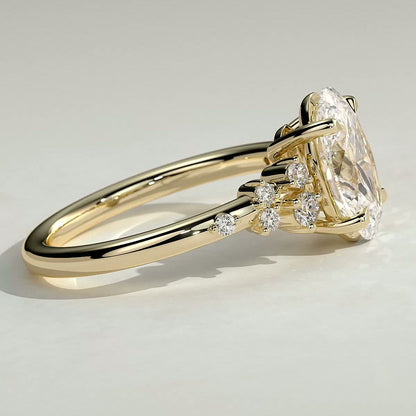 2 CT Oval Cluster Moissanite Engagement Ring