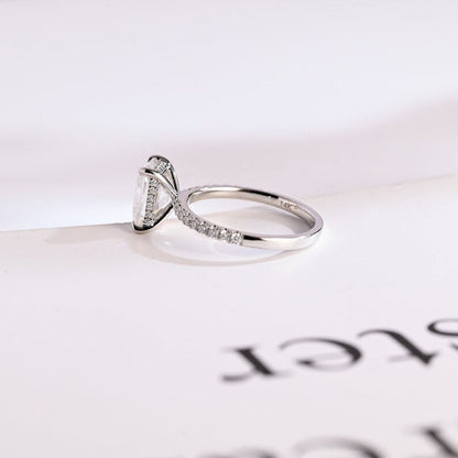 2.0 CT Emerald Pave Moissanite Engagement Ring