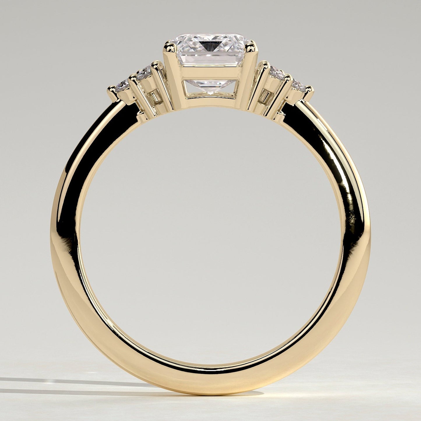 2 CT Emerald Cluster Moissanite Engagement Ring