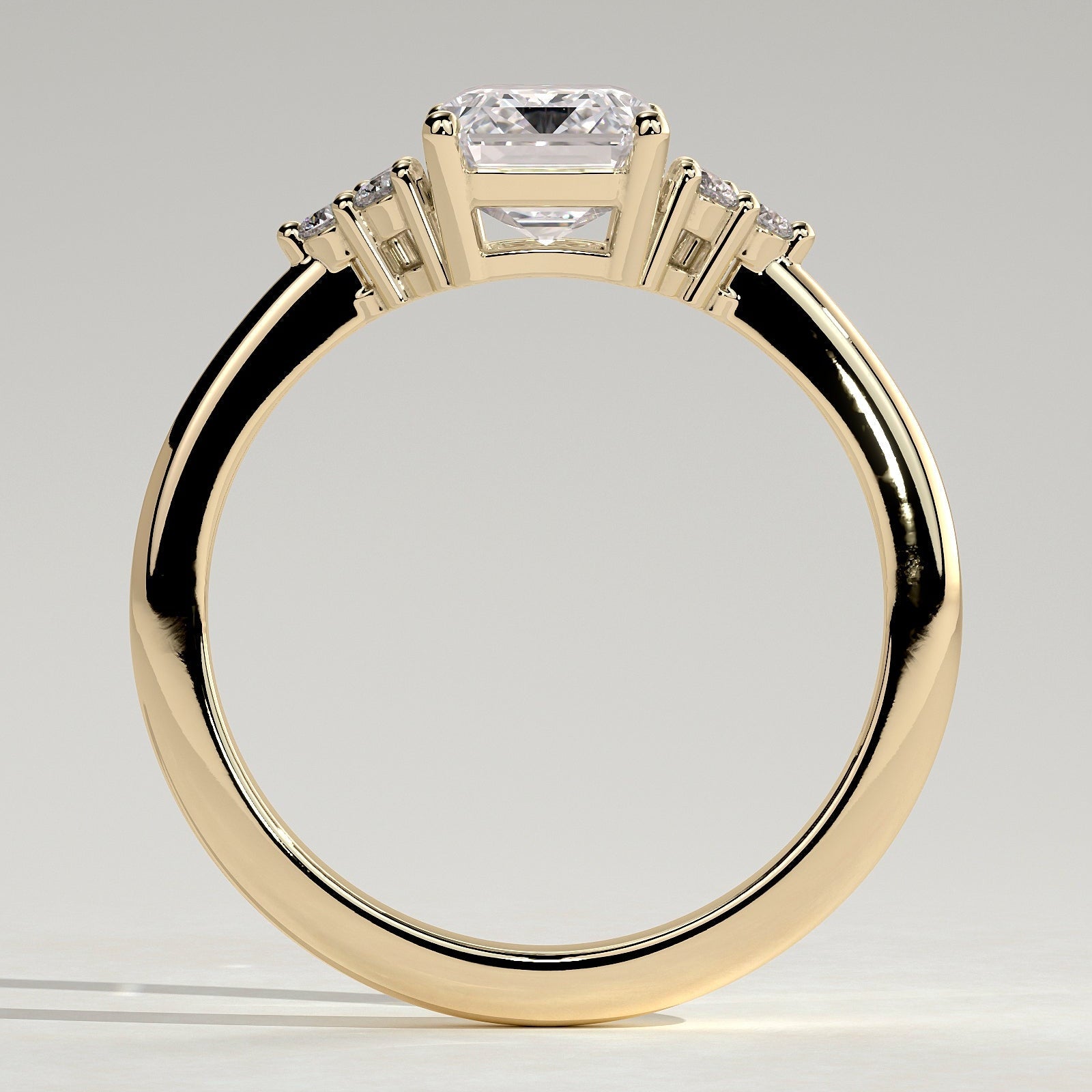 2 CT Emerald Cluster Moissanite Engagement Ring