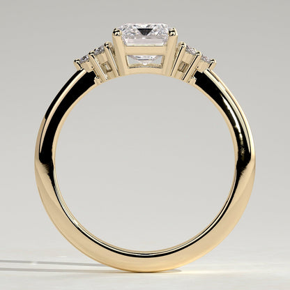 2 CT Emerald Cluster Moissanite Engagement Ring