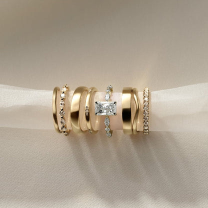 2 CT Radiant Hidden Halo & Pave Moissanite Engagement Ring