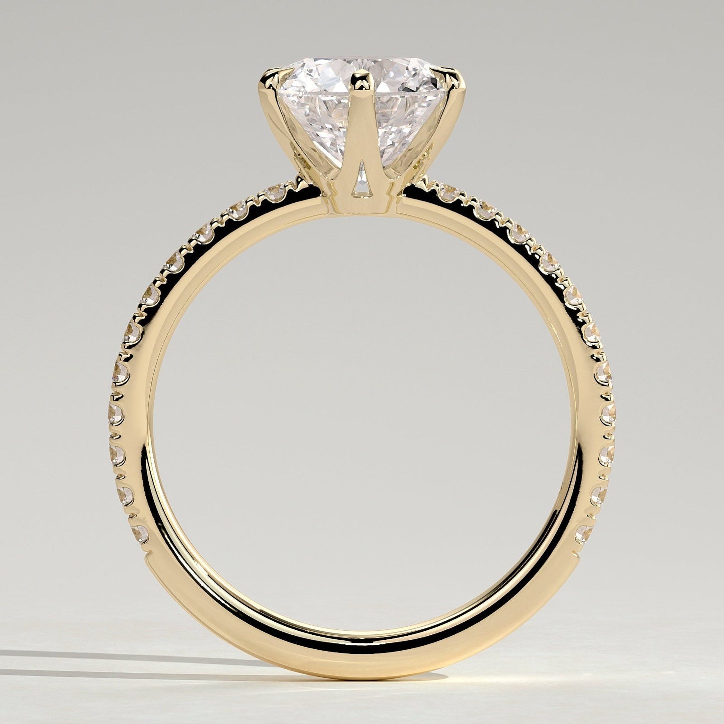 2 CT Round Pave Moissanite Engagement Ring