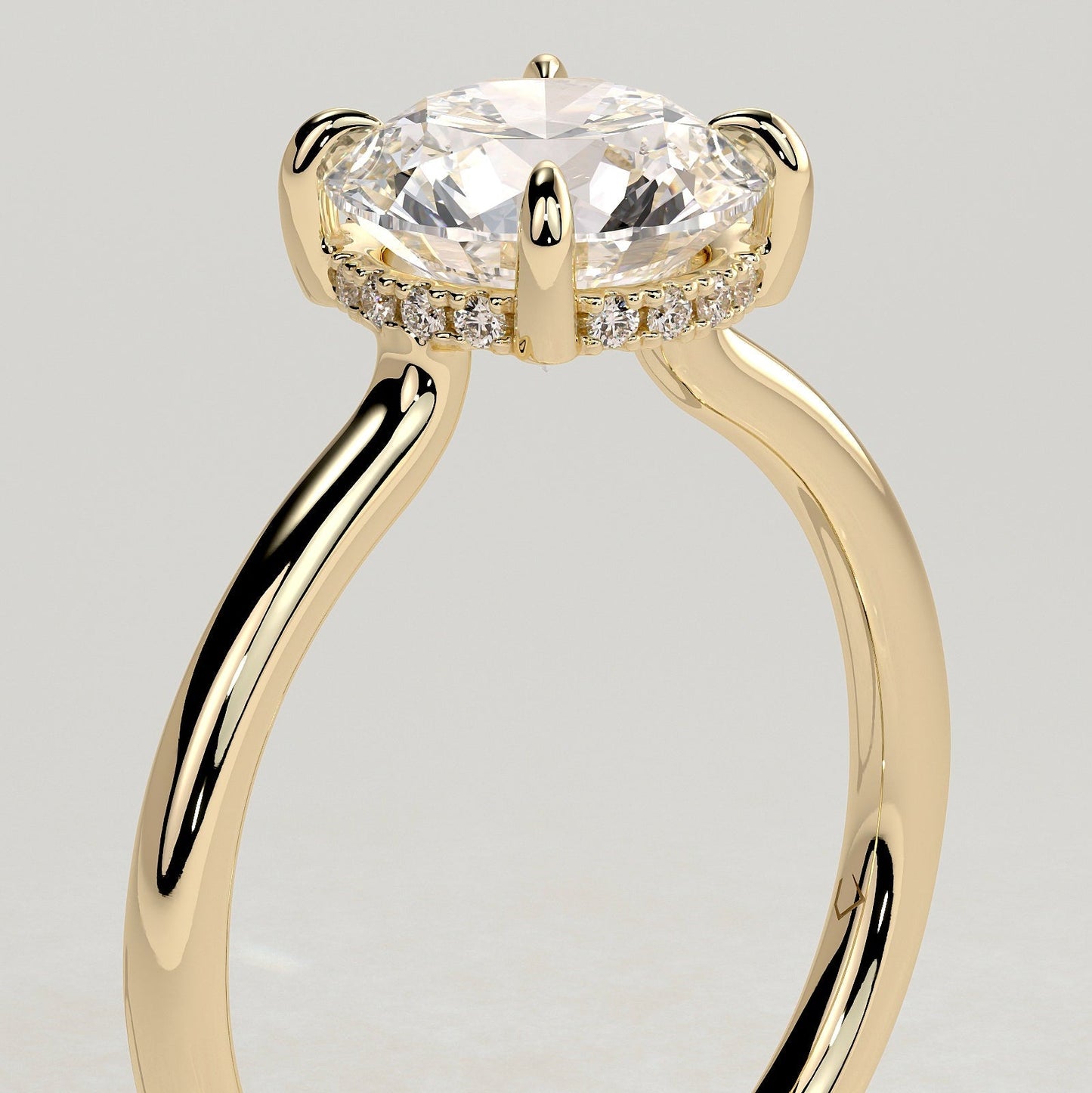2 CT Round Hidden Halo Moissanite Engagement Ring