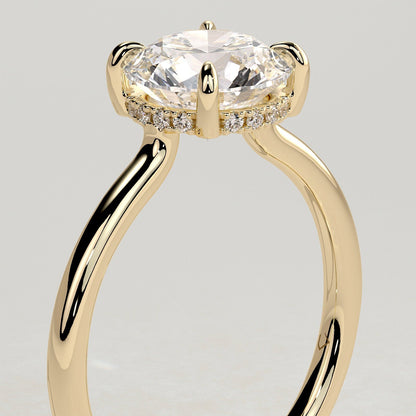 2 CT Round Hidden Halo Moissanite Engagement Ring