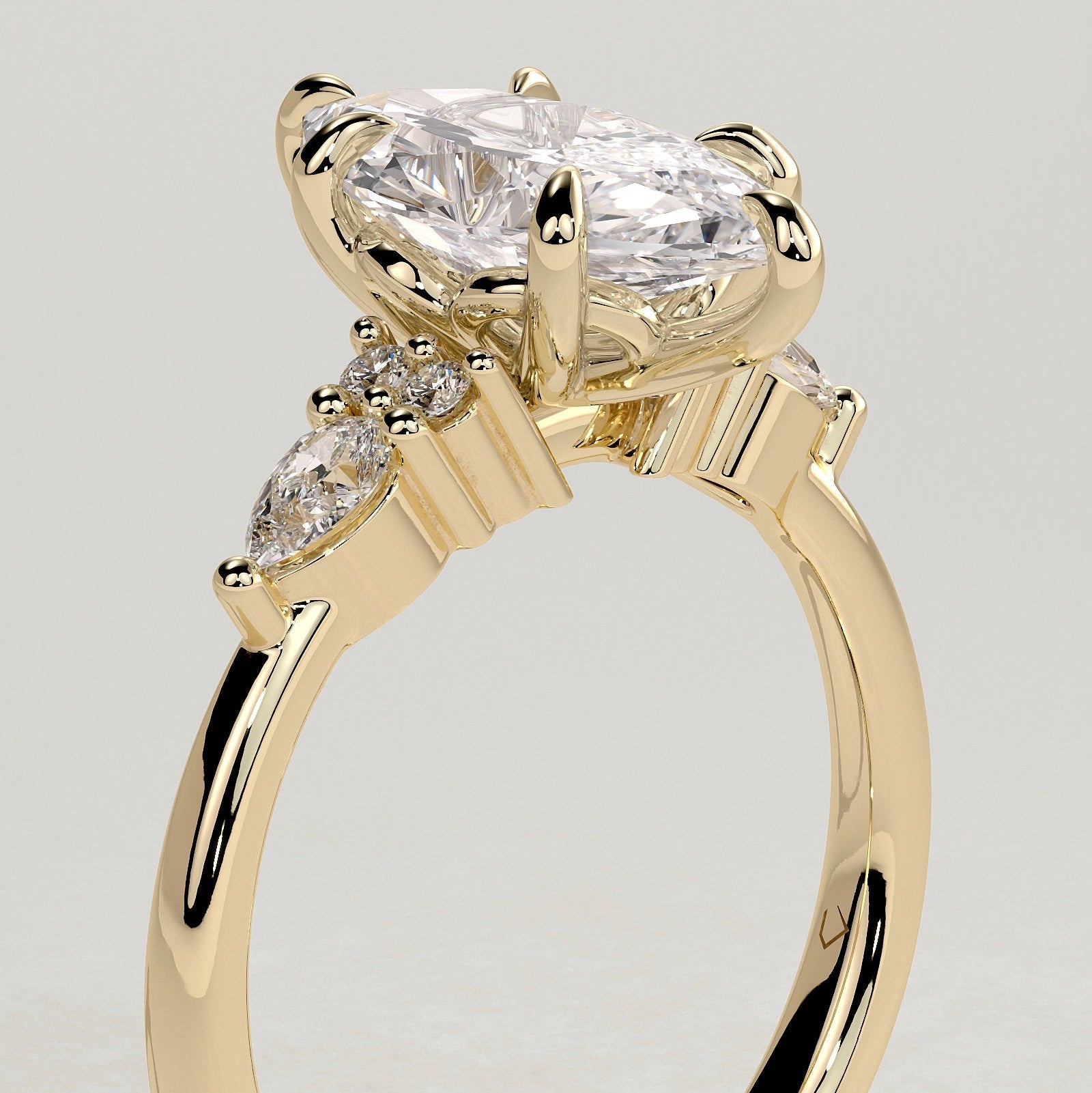 2 CT Marquise Cluster Moissanite Engagement Ring