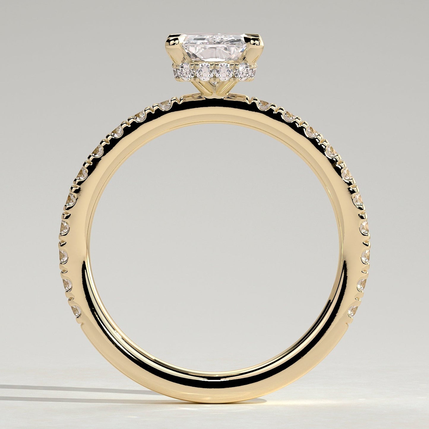 2 CT Radiant Pave Moissanite Engagement Ring