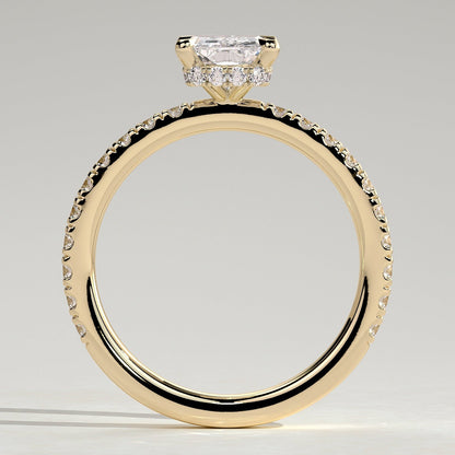 2 CT Radiant Pave Moissanite Engagement Ring