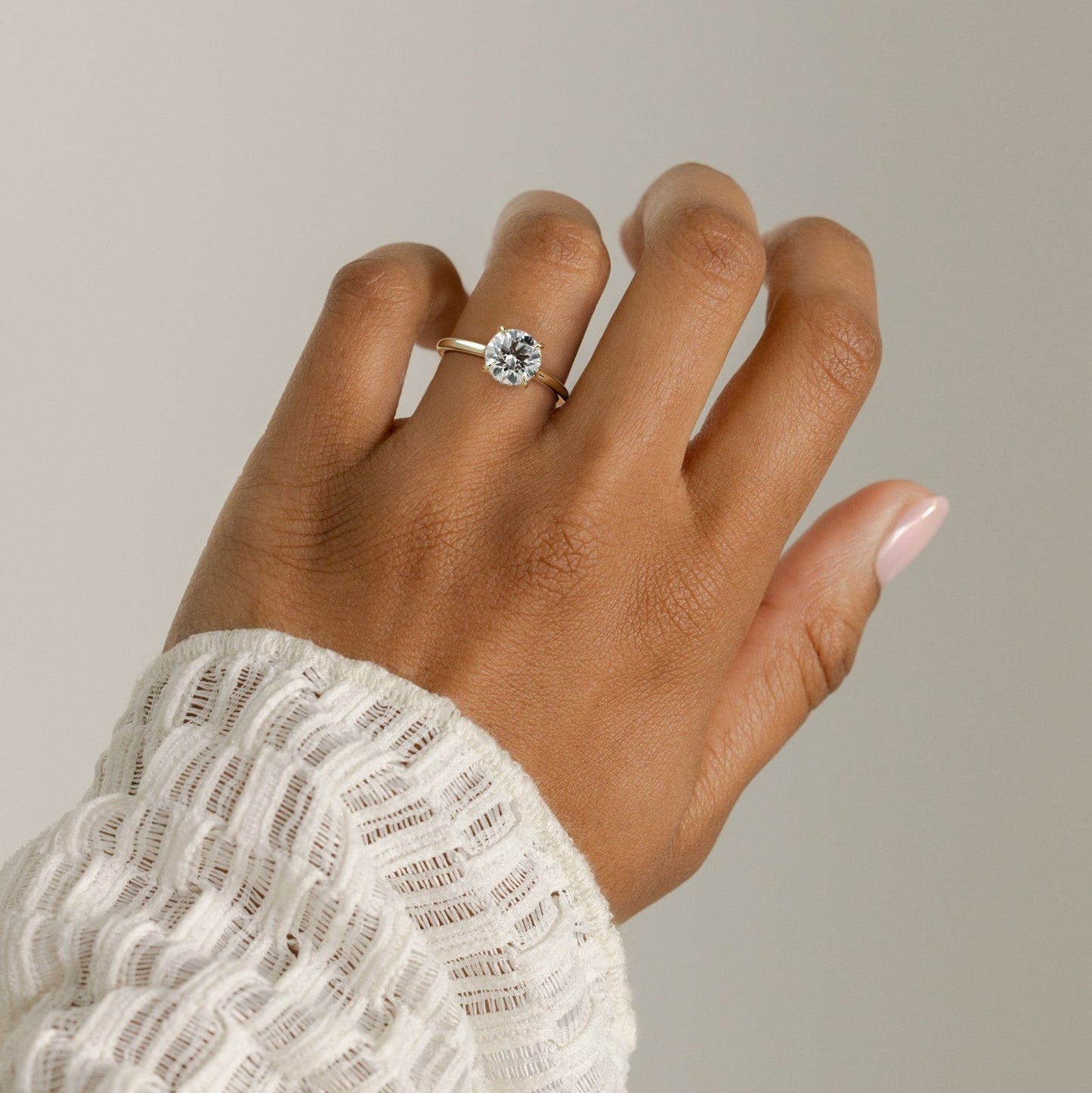 2 CT Round Hidden Halo Moissanite Engagement Ring
