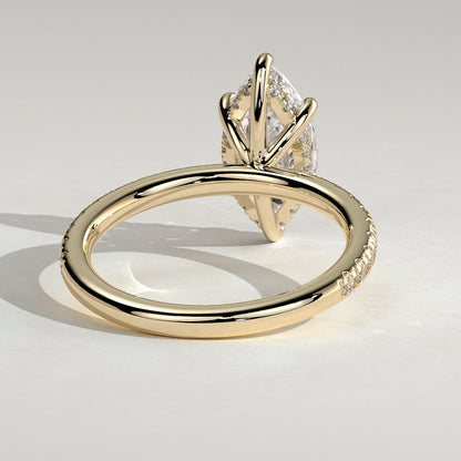 2 CT Marquise Pave Moissanite Engagement Ring