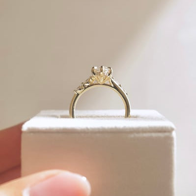 2 CT Marquise Pave Moissanite Engagement Ring