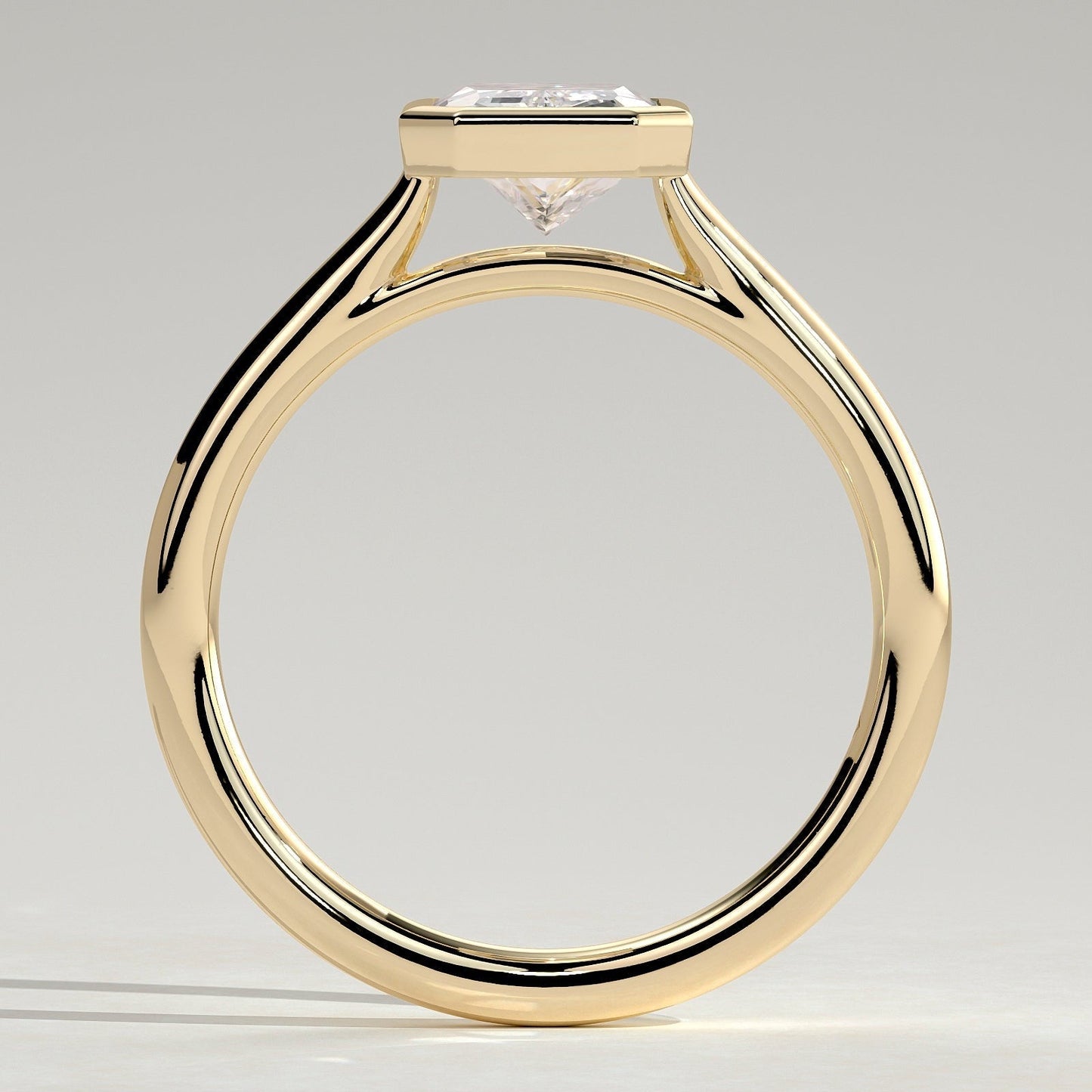 2 CT Radiant Bezel Solitaire Moissanite Engagement Ring