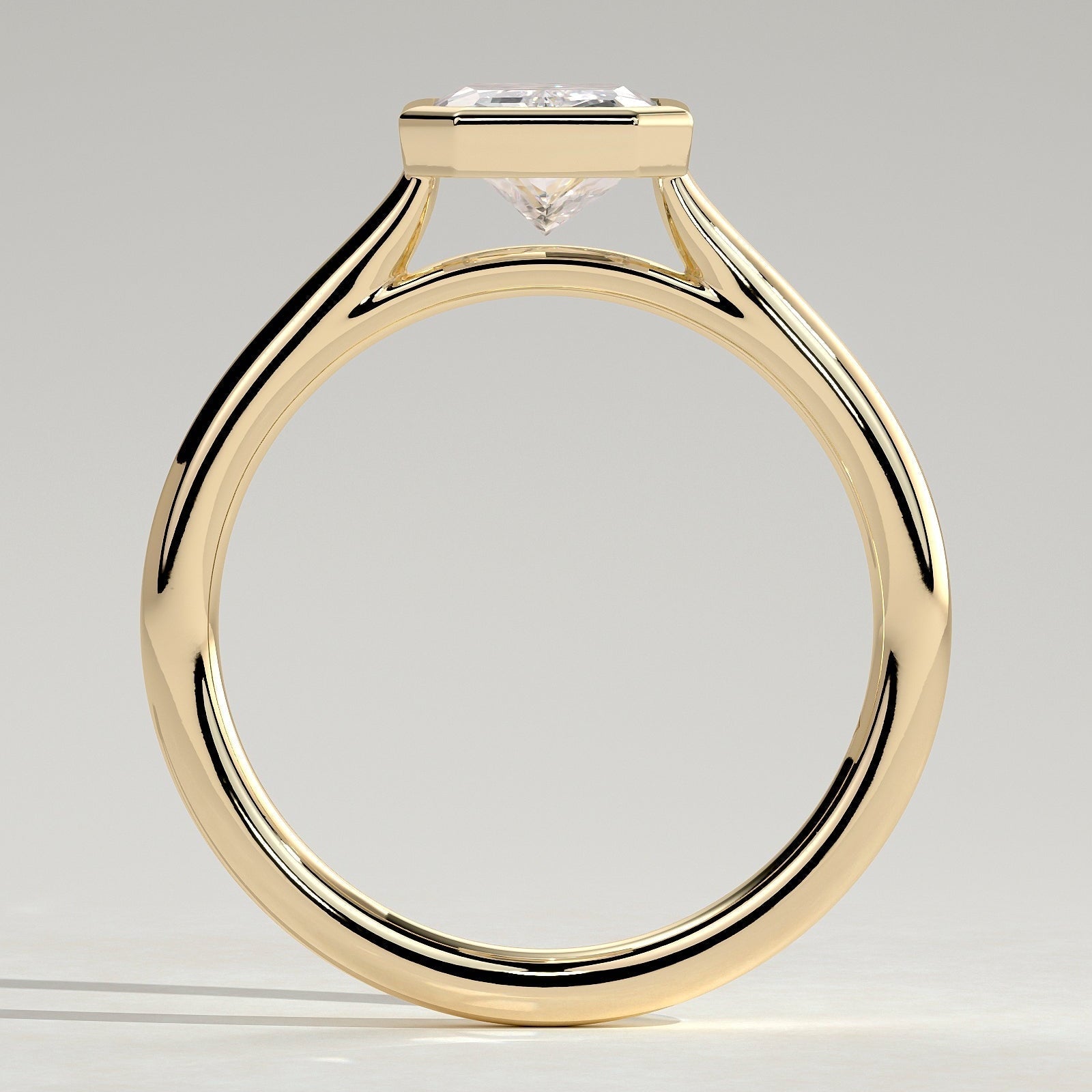 2 CT Radiant Bezel Solitaire Moissanite Engagement Ring