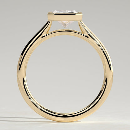 2 CT Radiant Bezel Solitaire Moissanite Engagement Ring