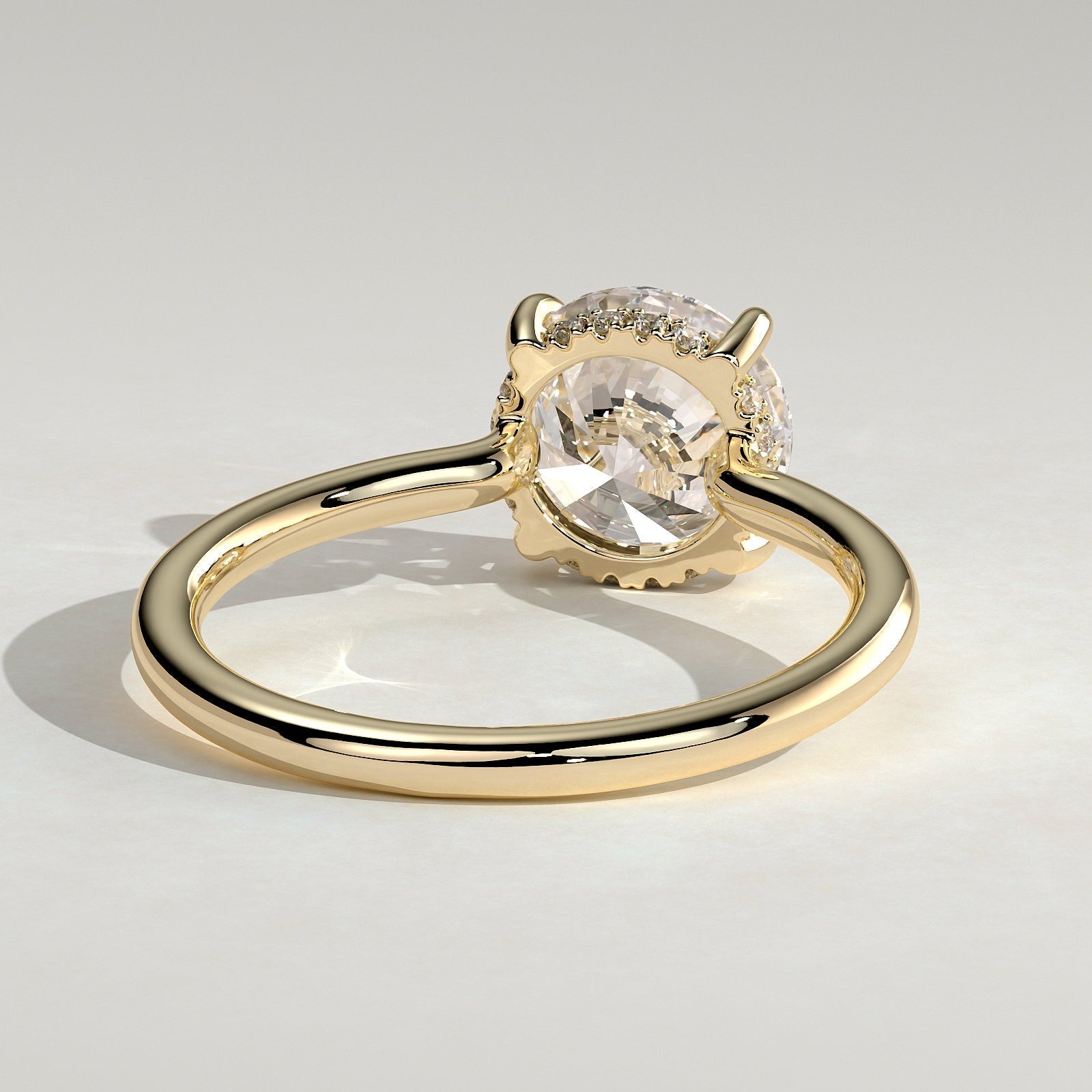 2 CT Round Hidden Halo Moissanite Engagement Ring
