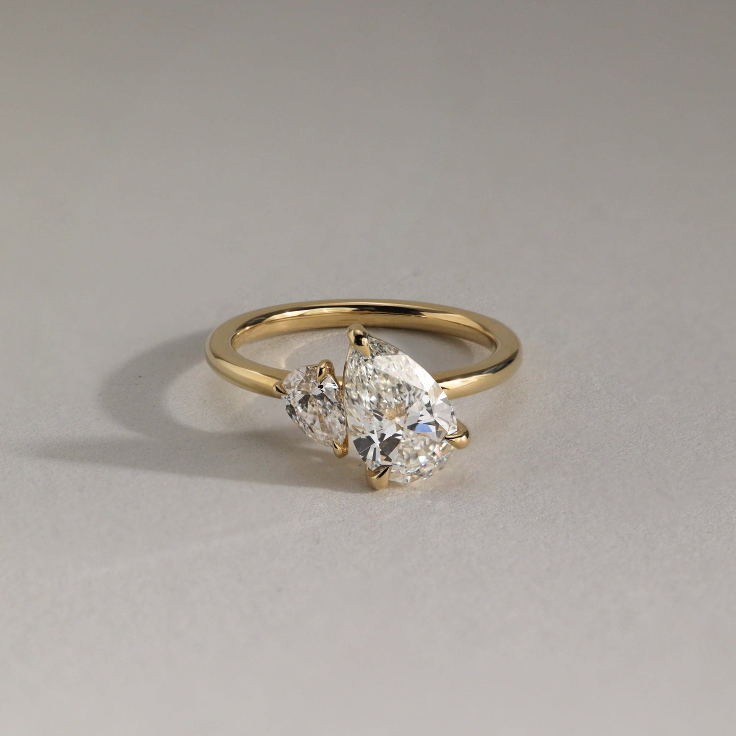 1 TCW Pear Toi et Moi Moissanite Engagement Ring