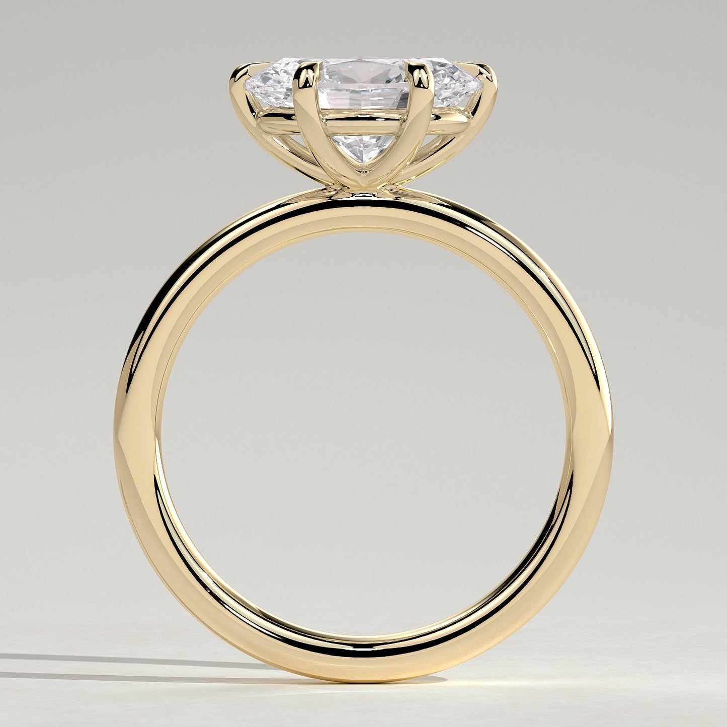 2 CT East West Oval Solitaire Moissanite Engagement Ring