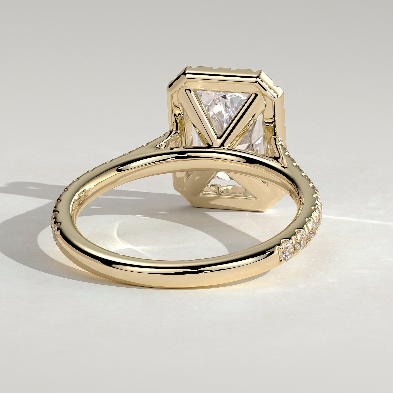 2 CT Radiant Halo & Pave Moissanite Engagement Ring