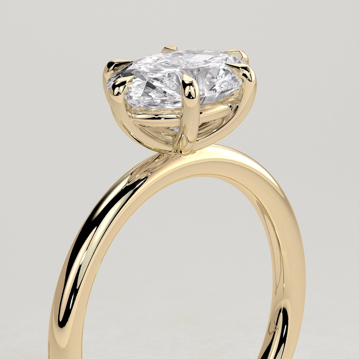 2 CT East West Oval Solitaire Moissanite Engagement Ring