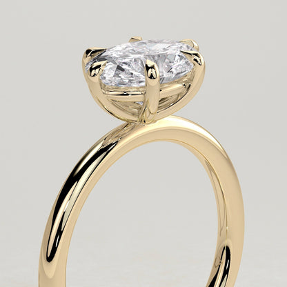 2 CT East West Oval Solitaire Moissanite Engagement Ring