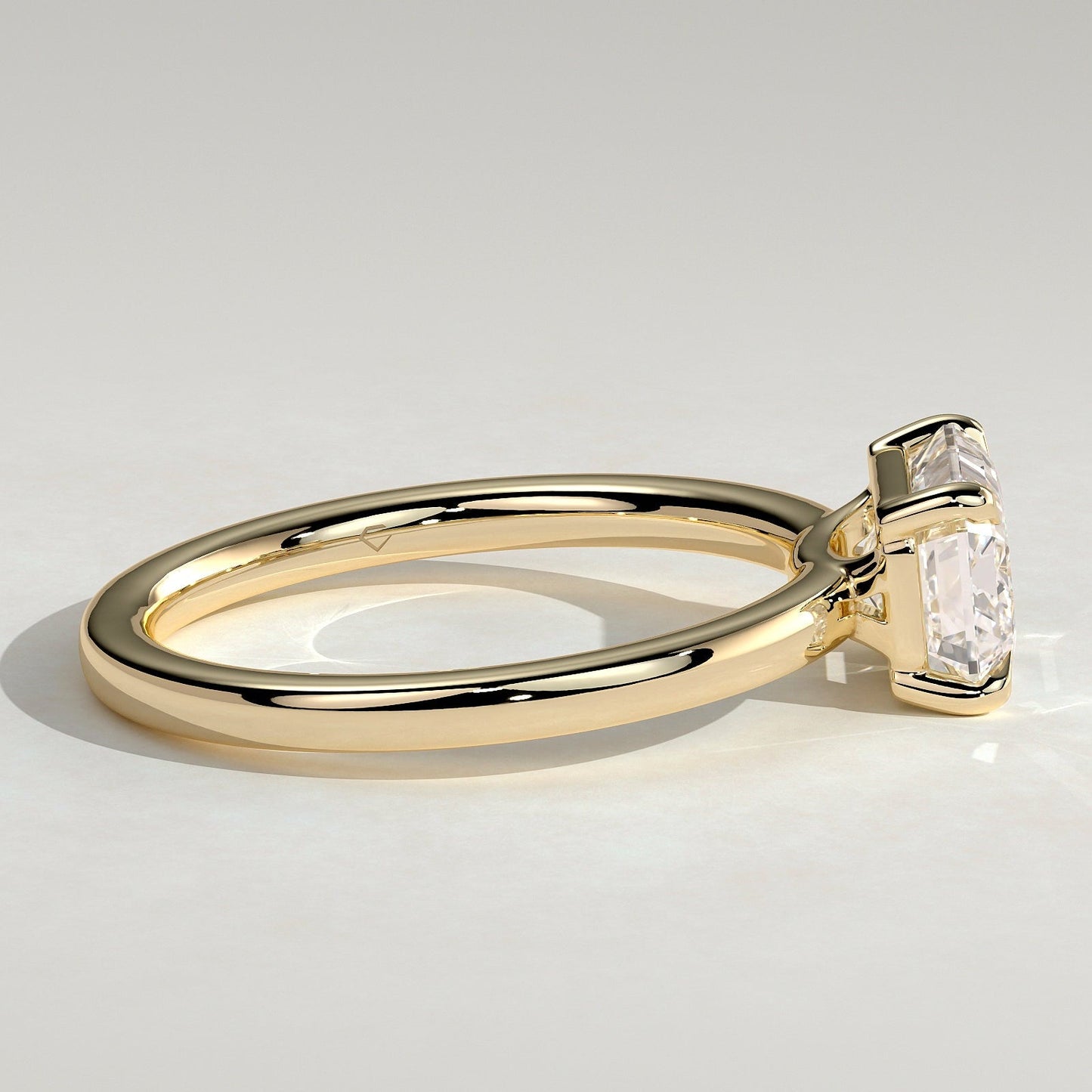 2 CT East West Emerald Solitaire Moissanite Engagement Ring