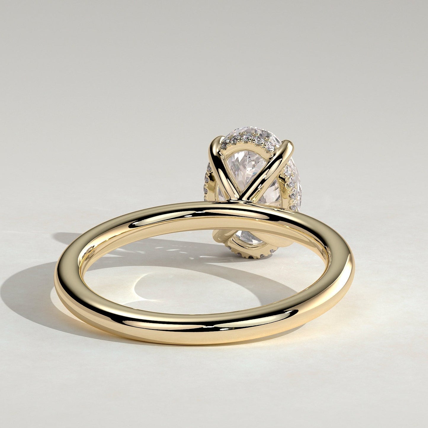 2 CT Oval Hidden Halo Moissanite Engagement Ring