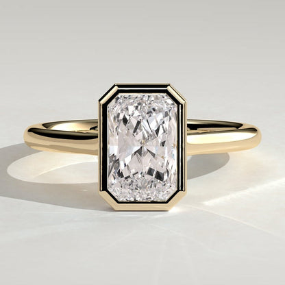 2 CT Radiant Bezel Solitaire Moissanite Engagement Ring
