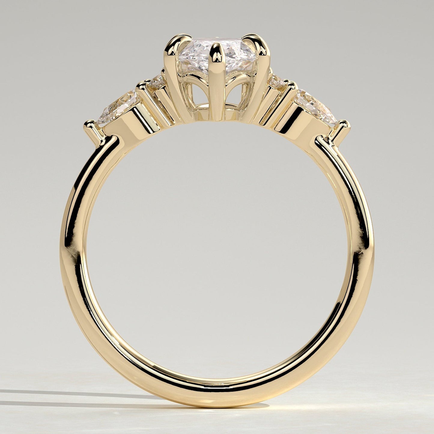 2 CT Marquise Cluster Moissanite Engagement Ring