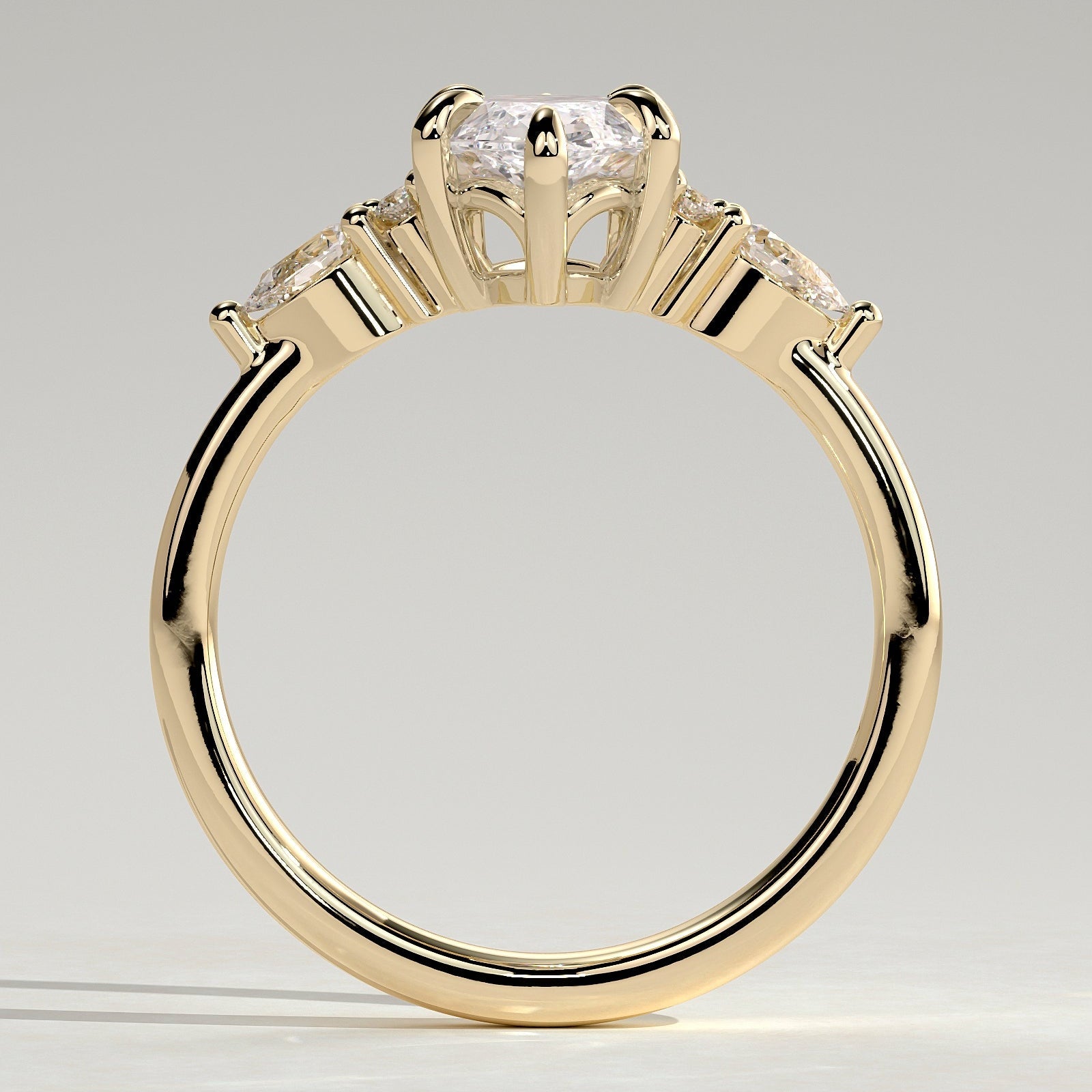2 CT Marquise Cluster Moissanite Engagement Ring