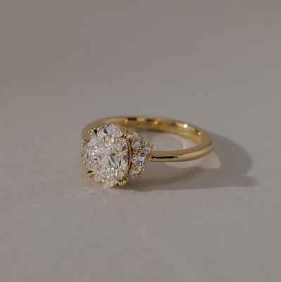 2 CT Oval Cluster Moissanite Engagement Ring