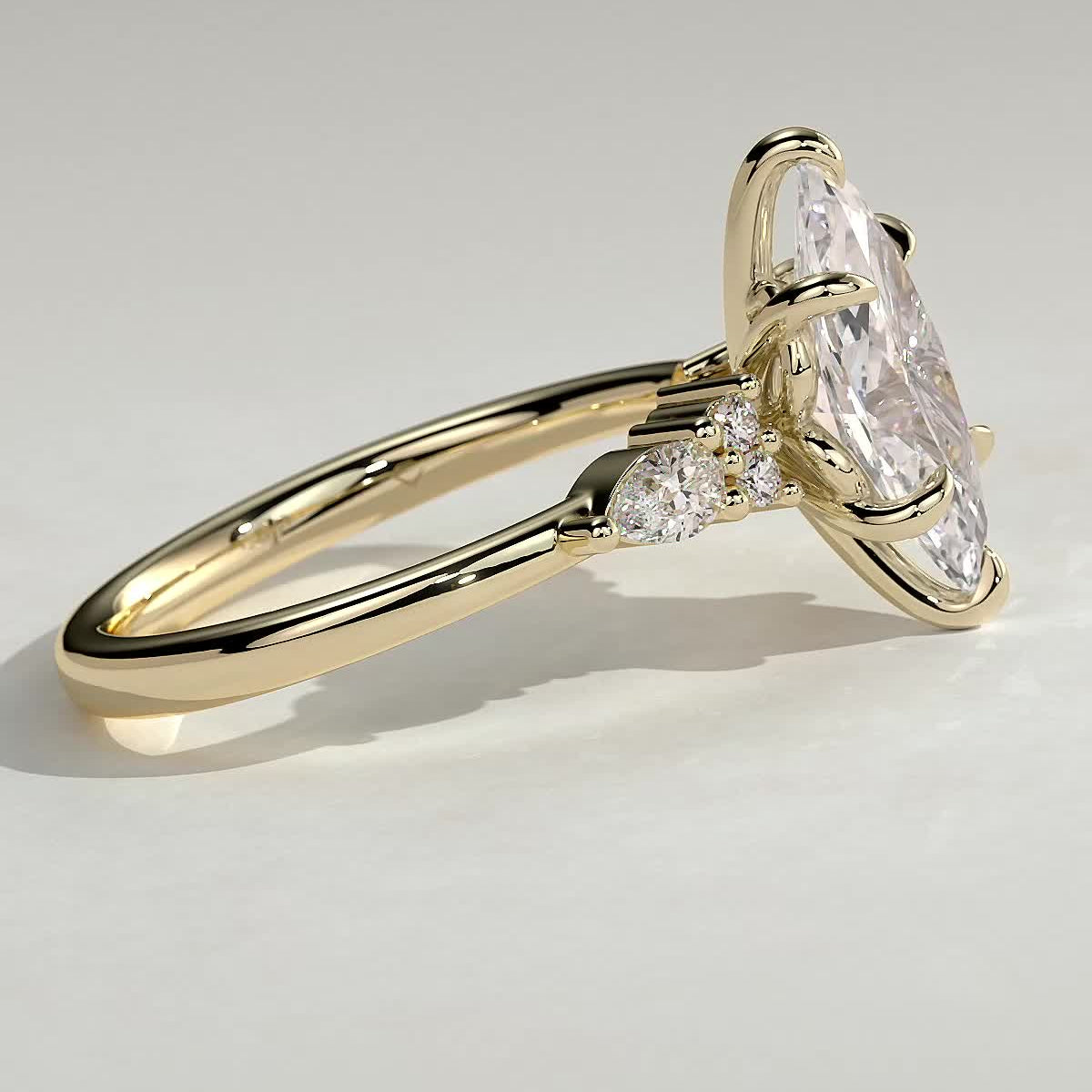 2 CT Marquise Cluster Moissanite Engagement Ring