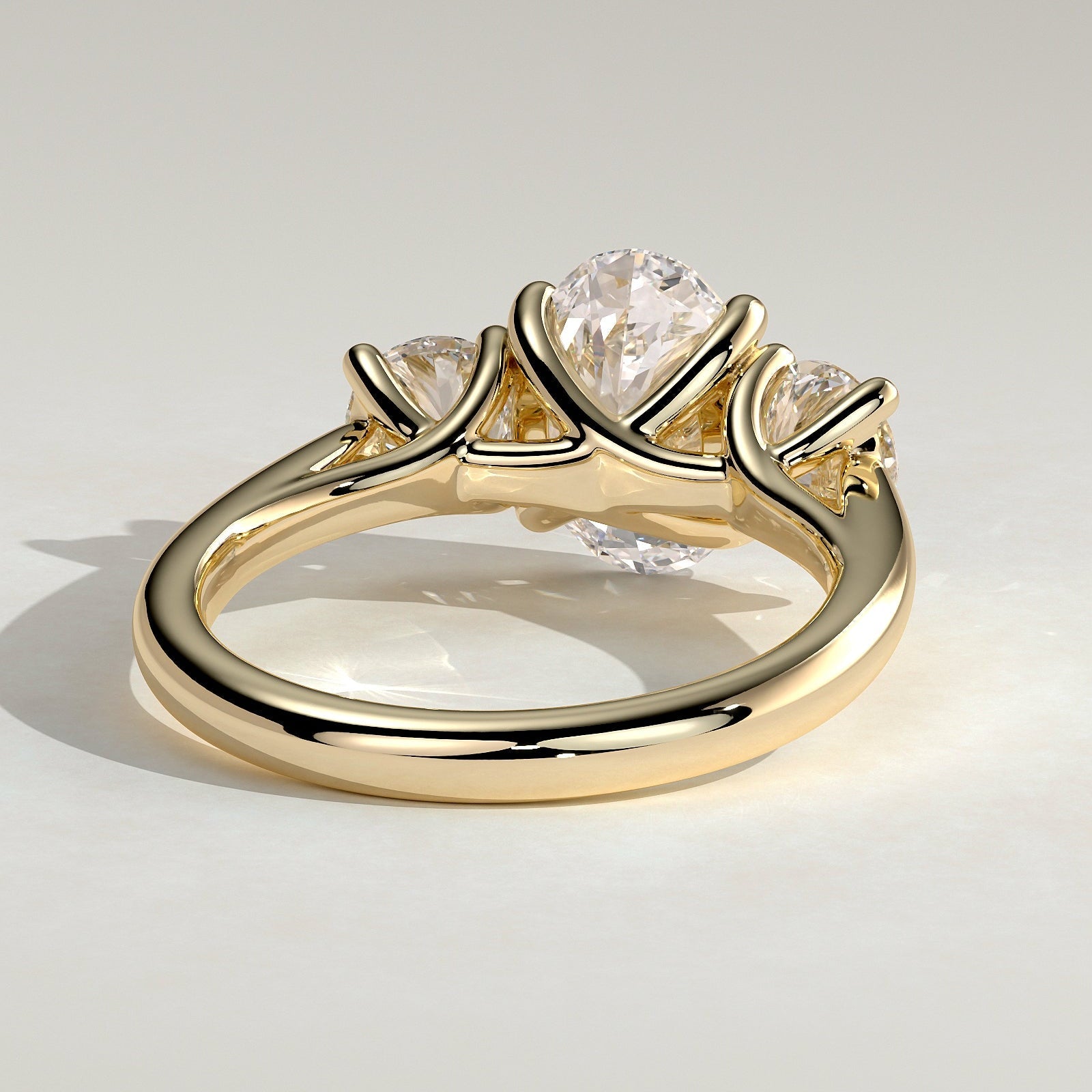 2 CT Oval Three Stone Moissanite Engagement Ring