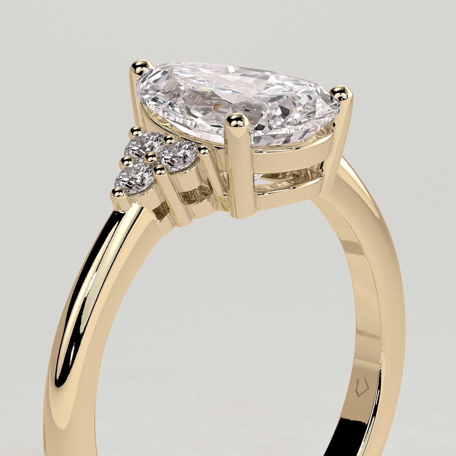 2 CT Pear Cluster Moissanite Engagement Ring