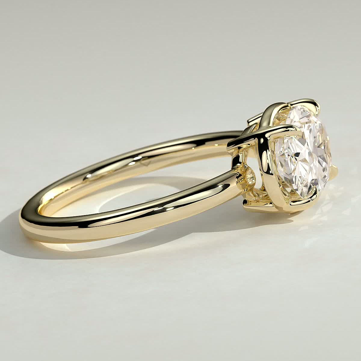 2 CT East West Oval Bezel Solitaire Moissanite Engagement Ring