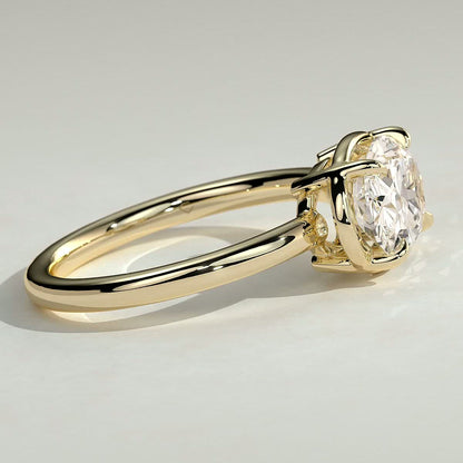 2 CT East West Oval Bezel Solitaire Moissanite Engagement Ring