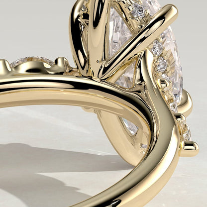 2 CT Marquise Pave Moissanite Engagement Ring