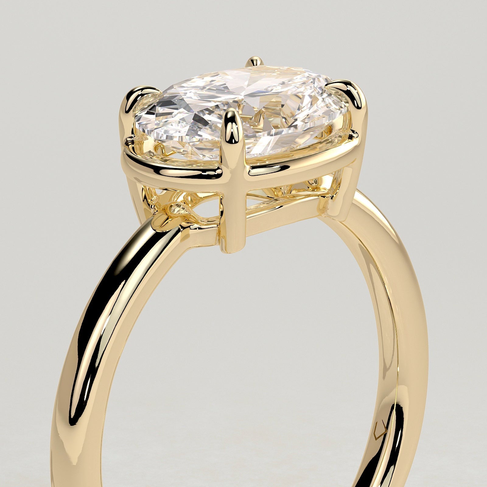 2 CT East West Oval Bezel Solitaire Moissanite Engagement Ring