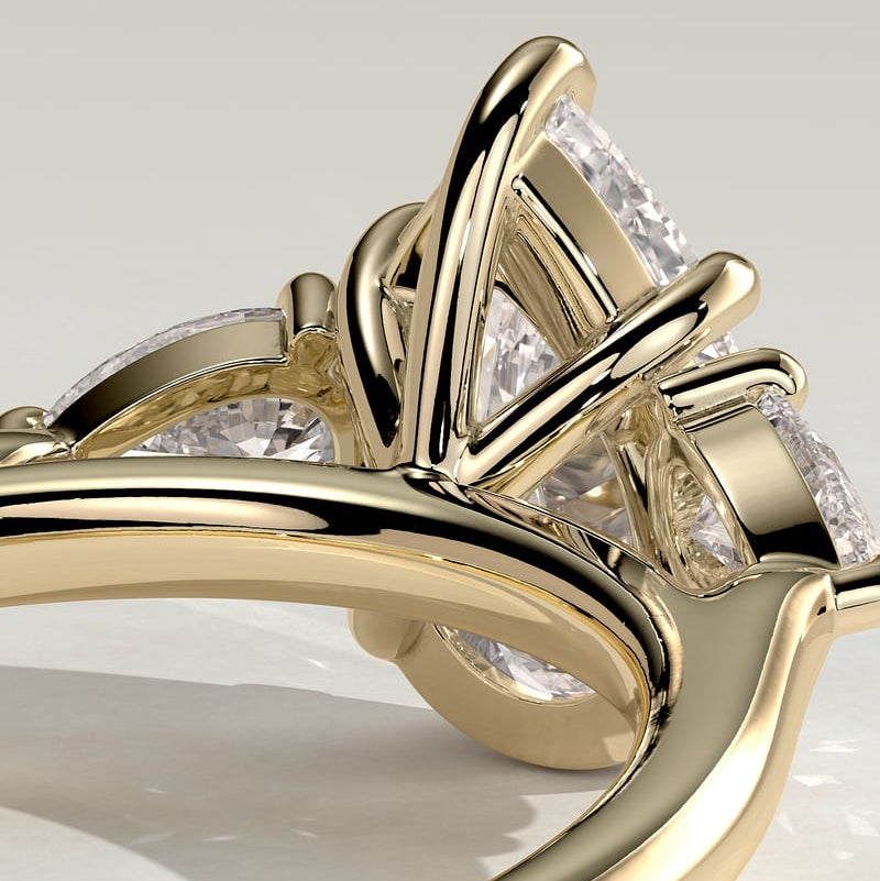 2 CT Pear Trilogy Three Stone Moissanite Engagement Ring
