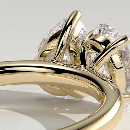 1 CT Pear Toi et Moi Moissanite Engagement Ring