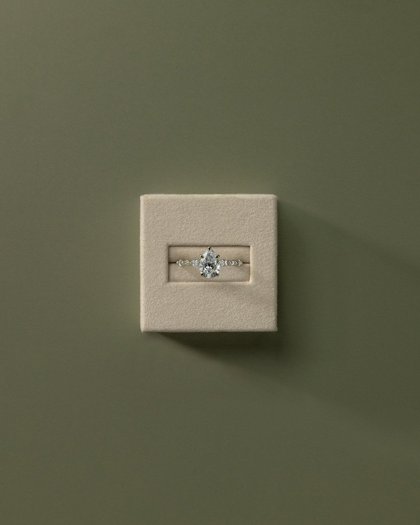 2 CT Pear Dainty Pave Moissanite Engagement Ring