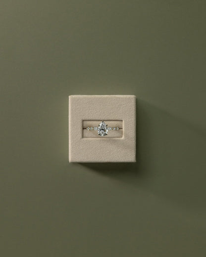 2 CT Pear Dainty Pave Moissanite Engagement Ring