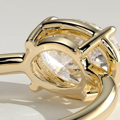 2 CT East West Oval Bezel Solitaire Moissanite Engagement Ring